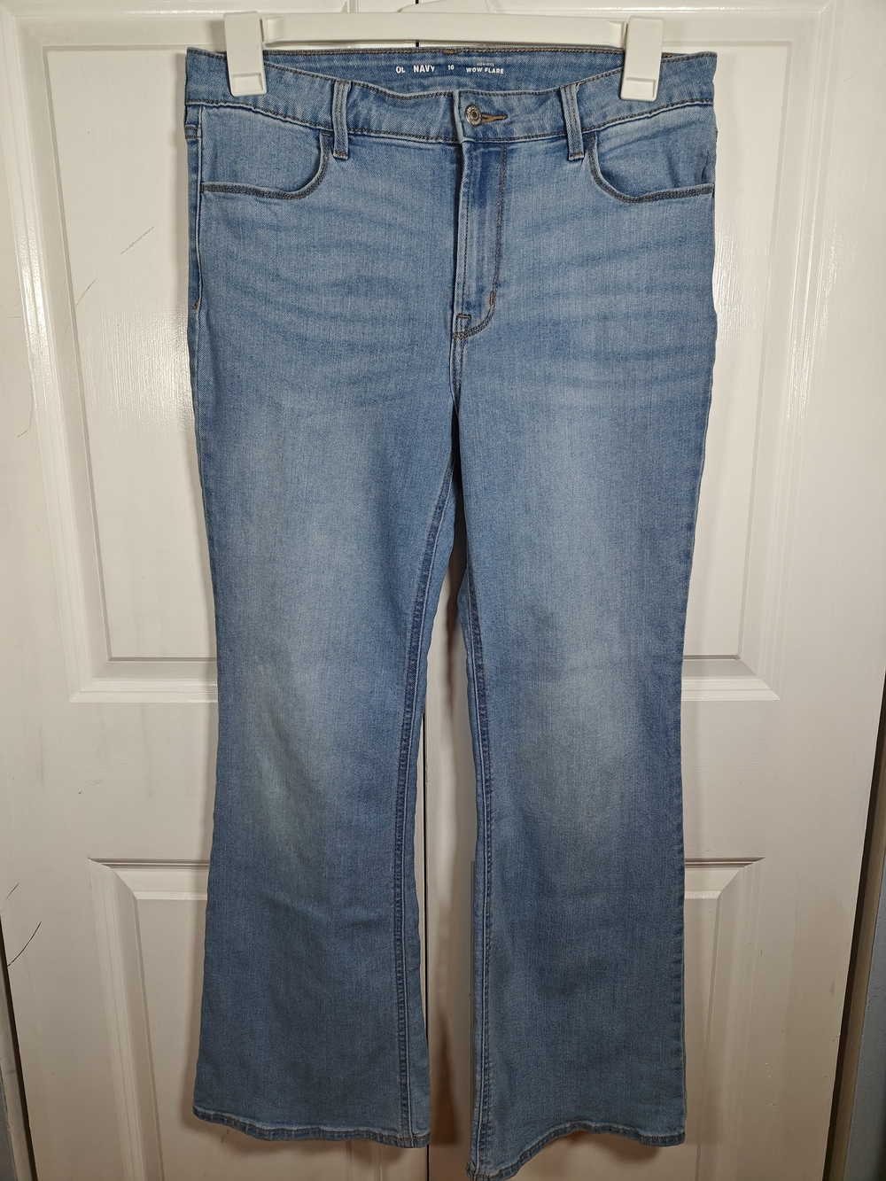 Old Navy Women's Light Blue High Rise Wow Flare Jeans - Mid Rise